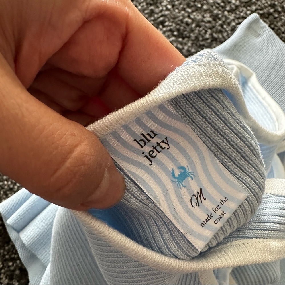 Light Blue Pleated Skirt and tank set. Like new - Picture 8 of 13